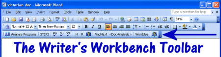 Document and the Writer's Workbench Toolbar