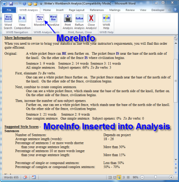 MoreInfo Inserted into Analysis