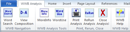 Writer's Workbench Analysis Ribbon